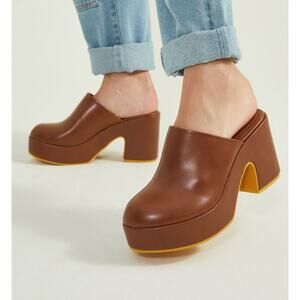 NEW Altar'd State Matisse Jayde Brown Faux Leather Platform Mules 6